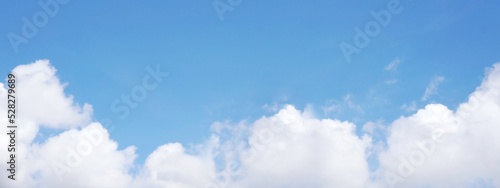 Beautiful blue sky with white clouds  long format can use banners  backgrounds  wallpapers.  