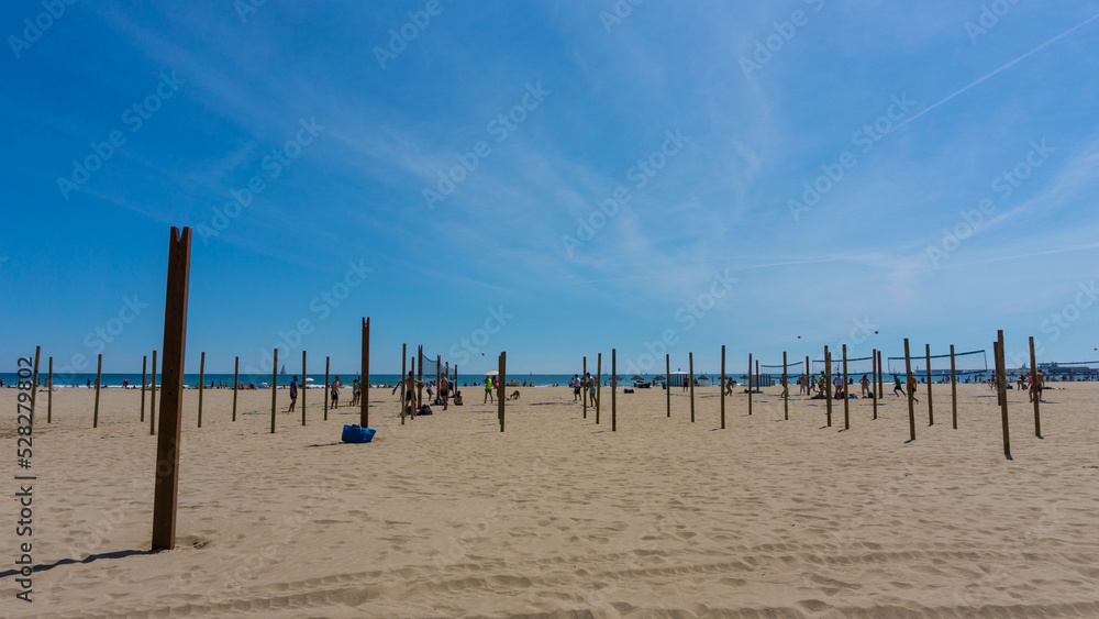 Preciosa vista de playa Malvarrosa en Valencia