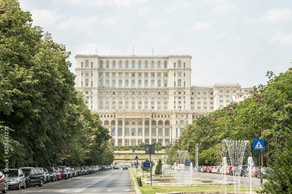 Naklejka premium Bucharest, Romania - Parliament palace.