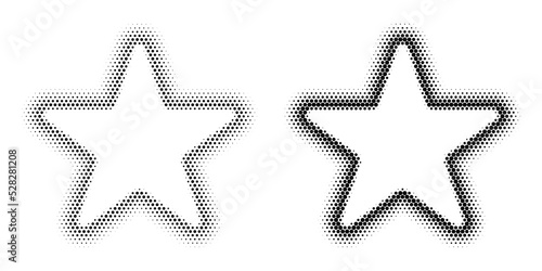 Star Shadow Gradient Halftone Dots Style Effect Vector Illustration