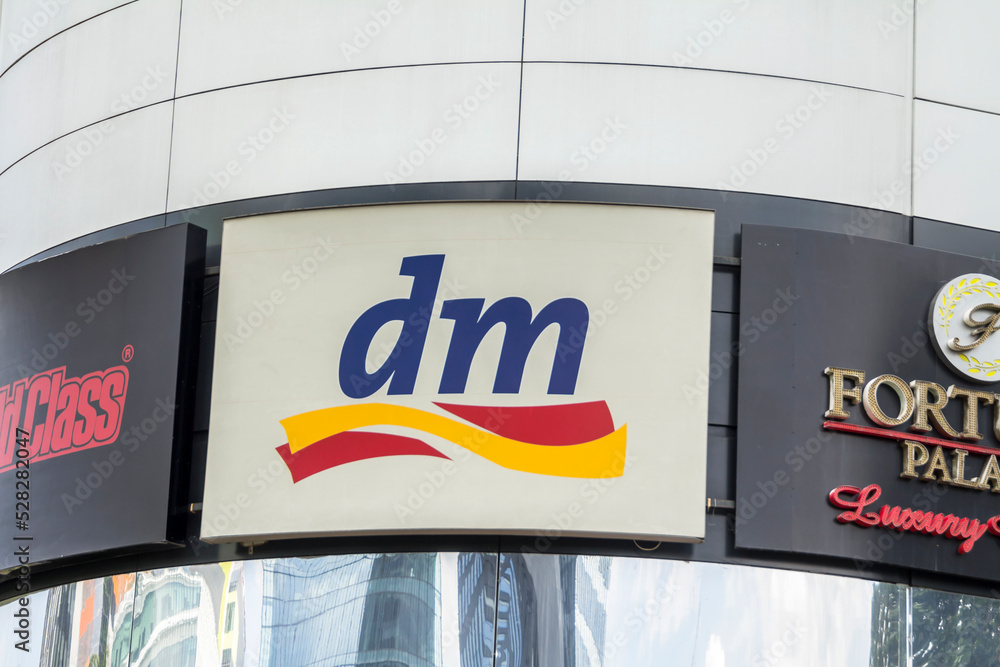 Bucharest, Romania June 2022: Logo of dm store. dm-drogerie markt is a ...