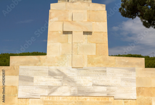 Canakkale,Turkey - June 26, 2022 : Chunuk Bair New Zeland Memorial, Chunuk Cemetery in Conk Bayiri, Gallipoli.