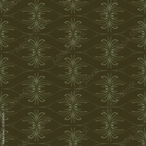 Tone on tone green seamless floral pattern 