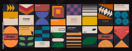 New aesthetics of modernism in poster design vector cards. Brutalism inspired graphics. Great for branding presentation, album print, website header, web banner