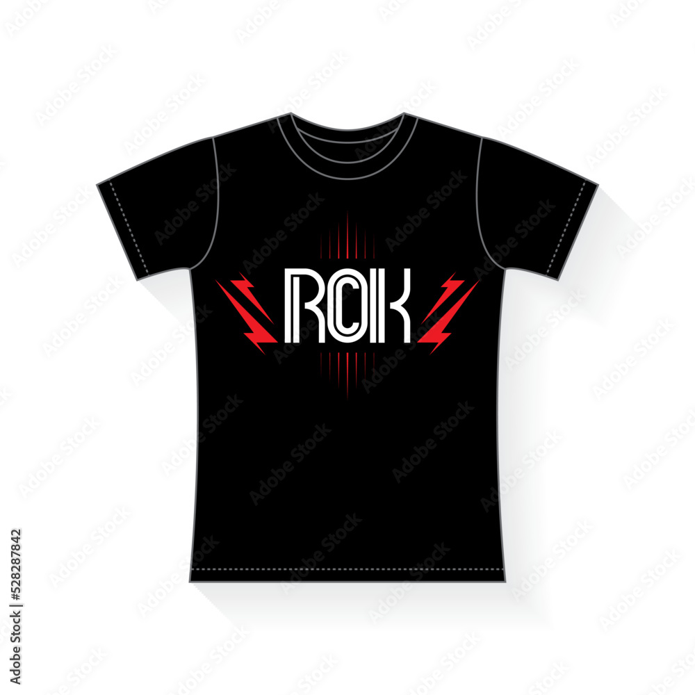 Rock - graphics for t-shirt, vectors illustration. Original lettering.