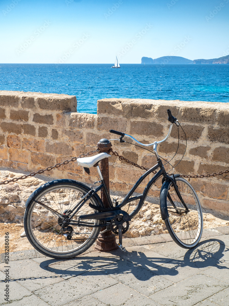Fototapeta premium Alghero fortification walls around the city, Italy