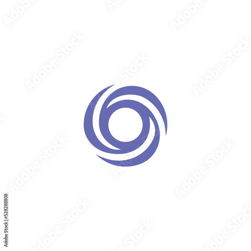 Abstract O letter logo. Colorful whirlpool twist icon logotype design concept. Vector illustration