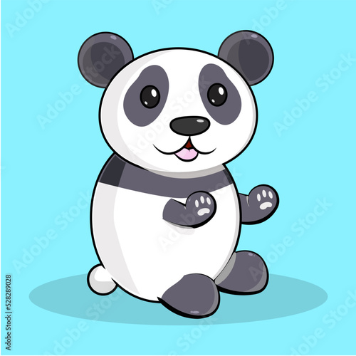 Cute baby panda smile, vector work