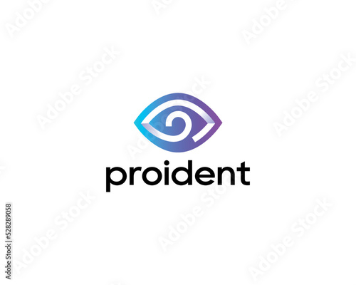 Abstract eye vector icon logo design template. Universal optic vision sign symbol logotype isolated on white background.