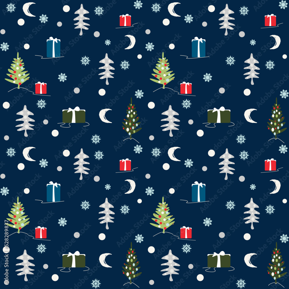 Christmas drawing seamless pattern, great for banner, textile, wallpaper, wrapping - vector image Christmas drawing seamless pattern, great for banner, textile, wallpaper, wrapping - vector image