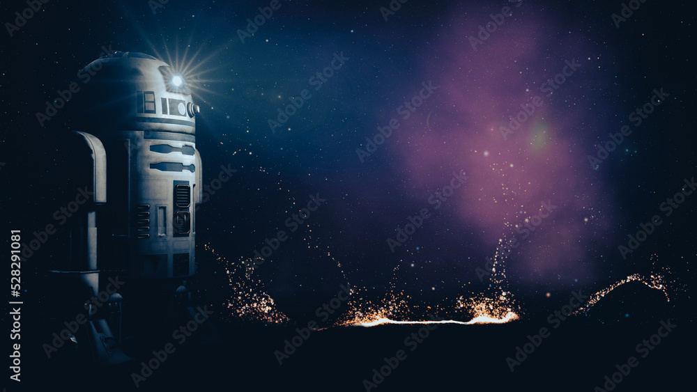 Naklejka premium Star Wars R2D2 robot illustration