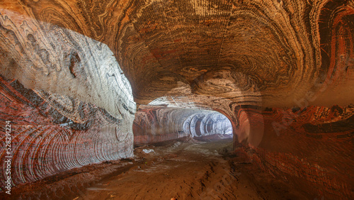 Deep mine of potash production.