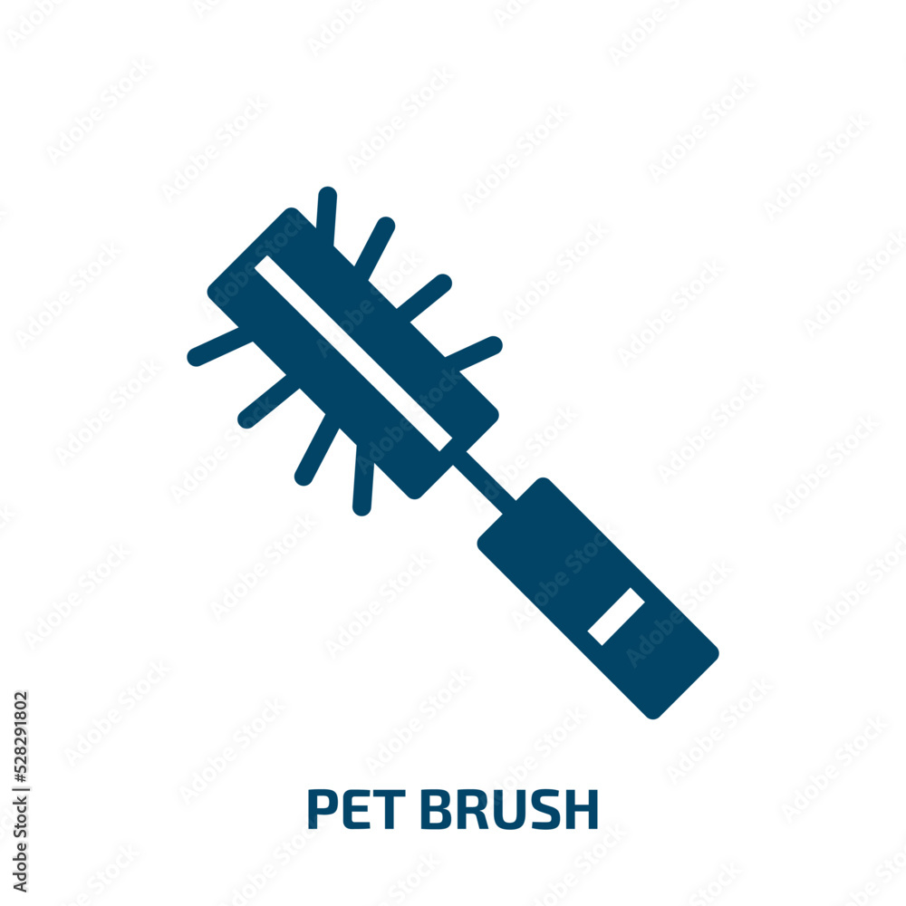 pet brush vector icon. pet brush, pet, grooming filled icons from flat pet grooming concept. Isolated black glyph icon, vector illustration symbol element for web design and mobile apps pet brush vector icon. pet brush, pet, grooming filled icons from flat pet grooming concept. Isolated black glyph icon, vector illustration symbol element for web design and mobile apps