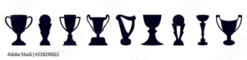 Set of Trophy cup icon collection vector