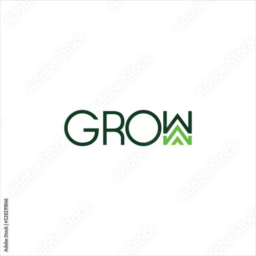 word grow logo vector template