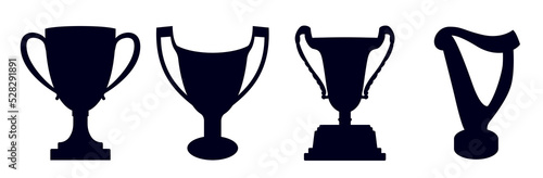 Trophy cup icon collection vector illustration