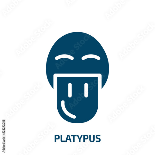platypus vector icon. platypus, nature, zoo filled icons from flat animals concept. Isolated black glyph icon, vector illustration symbol element for web design and mobile apps
