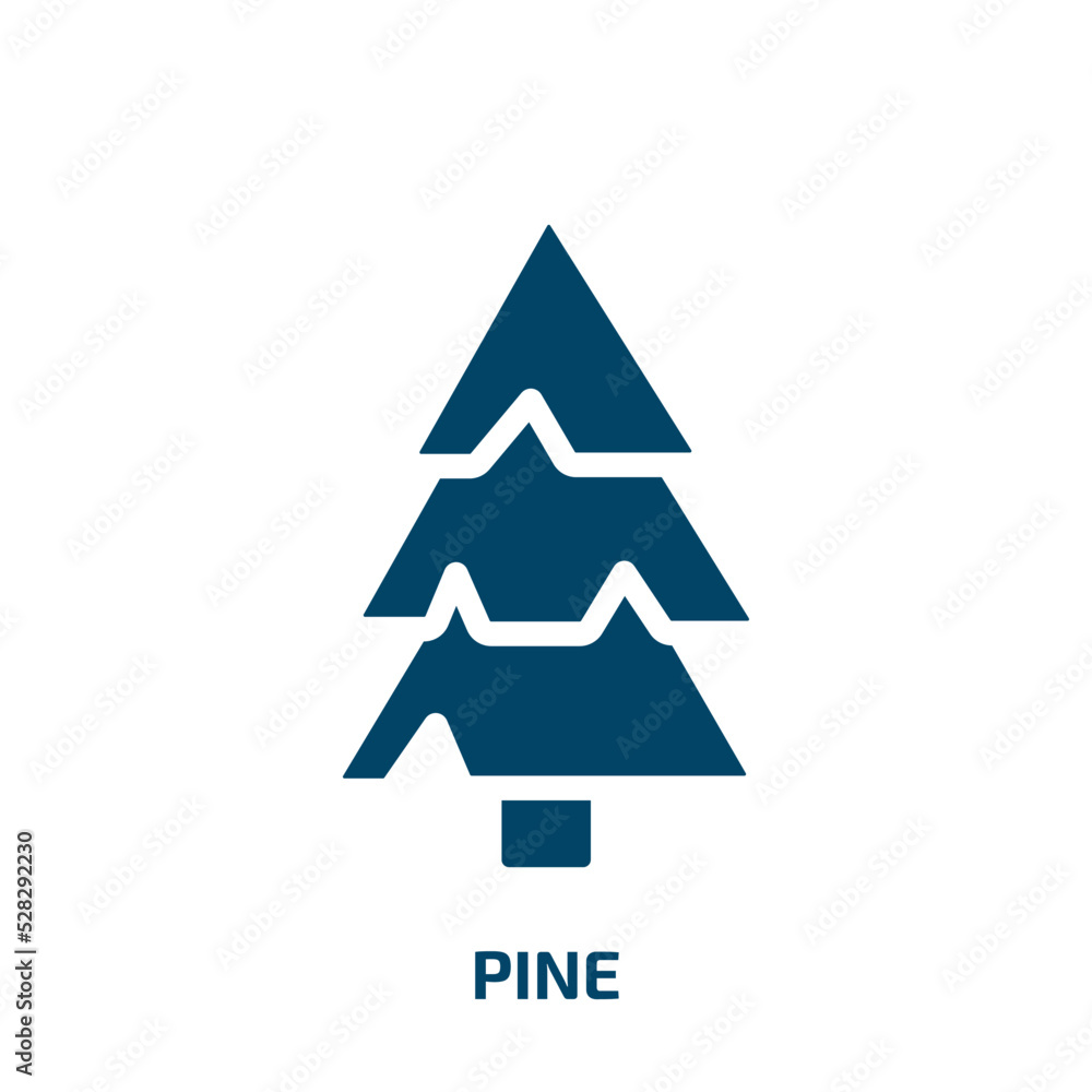 pine vector icon. pine, tree, nature filled icons from flat winter nature concept. Isolated black glyph icon, vector illustration symbol element for web design and mobile apps pine vector icon. pine, tree, nature filled icons from flat winter nature concept. Isolated black glyph icon, vector illustration symbol element for web design and mobile apps