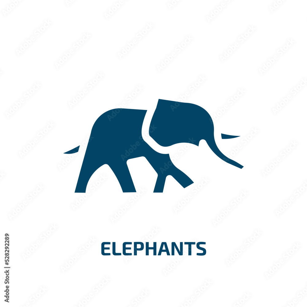 elephants vector icon. elephants, animal, elephant filled icons from flat in the zoo concept. Isolated black glyph icon, vector illustration symbol element for web design and mobile apps