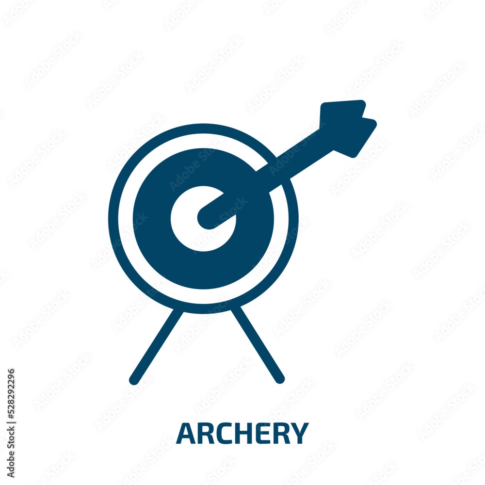 archery vector icon. archery, target, arrow filled icons from flat wildlife concept. Isolated black glyph icon, vector illustration symbol element for web design and mobile apps archery vector icon. archery, target, arrow filled icons from flat wildlife concept. Isolated black glyph icon, vector illustration symbol element for web design and mobile apps