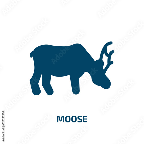 moose vector icon. moose, deer, nature filled icons from flat wildlife concept. Isolated black glyph icon, vector illustration symbol element for web design and mobile apps