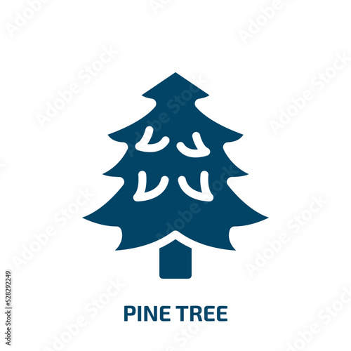 pine tree vector icon. pine tree, pine, nature filled icons from flat wildlife concept. Isolated black glyph icon, vector illustration symbol element for web design and mobile apps