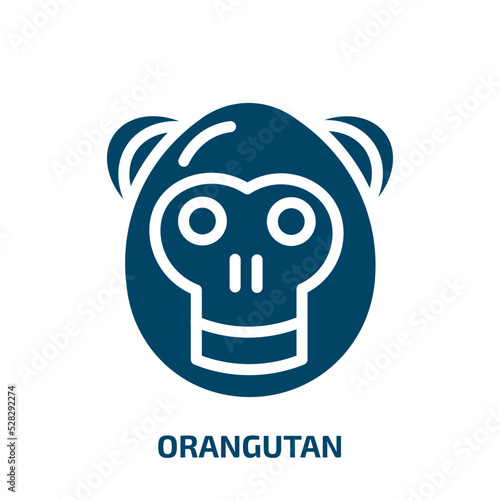 orangutan vector icon. orangutan, monkey, primate filled icons from flat zoo concept. Isolated black glyph icon, vector illustration symbol element for web design and mobile apps