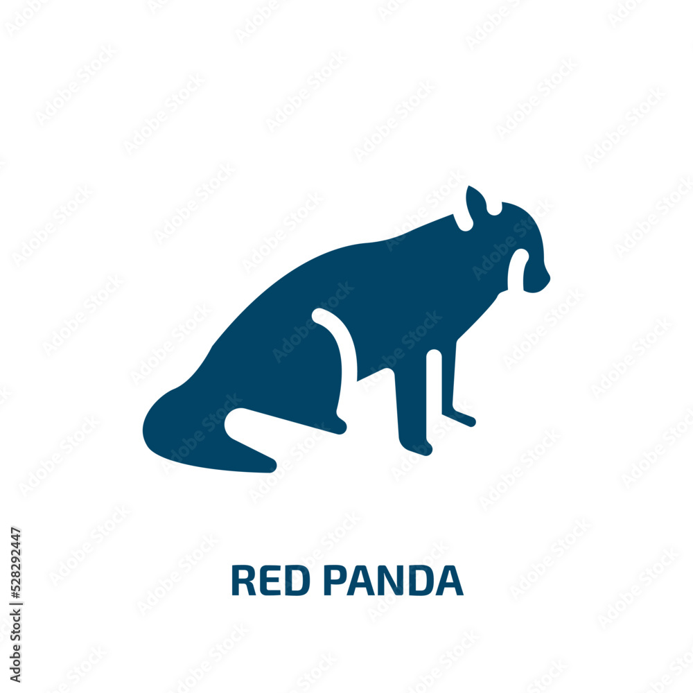 red panda vector icon. red panda, panda, animal filled icons from flat in the zoo concept. Isolated black glyph icon, vector illustration symbol element for web design and mobile apps