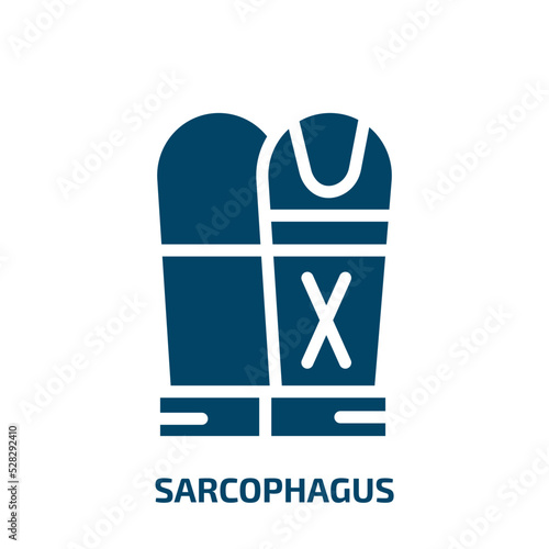 sarcophagus vector icon. sarcophagus, history, mummy filled icons from flat desert concept. Isolated black glyph icon, vector illustration symbol element for web design and mobile apps