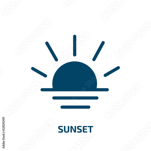 sunset vector icon. sunset, sunrise, sun filled icons from flat nature concept. Isolated black glyph icon, vector illustration symbol element for web design and mobile apps