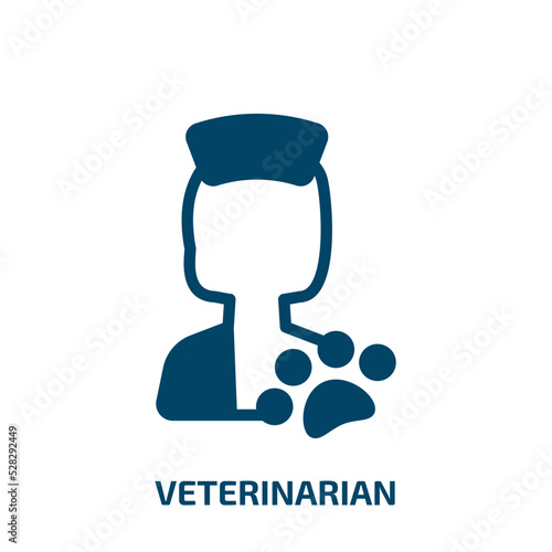 veterinarian vector icon. veterinarian, animal, domestic filled icons from flat in the zoo concept. Isolated black glyph icon, vector illustration symbol element for web design and mobile apps
