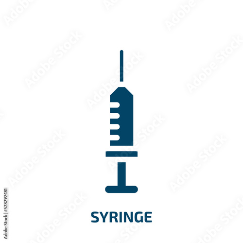 syringe vector icon. syringe, medical, heart filled icons from flat zoo concept. Isolated black glyph icon, vector illustration symbol element for web design and mobile apps