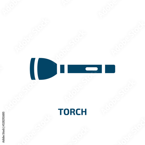 torch vector icon. torch, bright, light filled icons from flat hunting concept. Isolated black glyph icon, vector illustration symbol element for web design and mobile apps