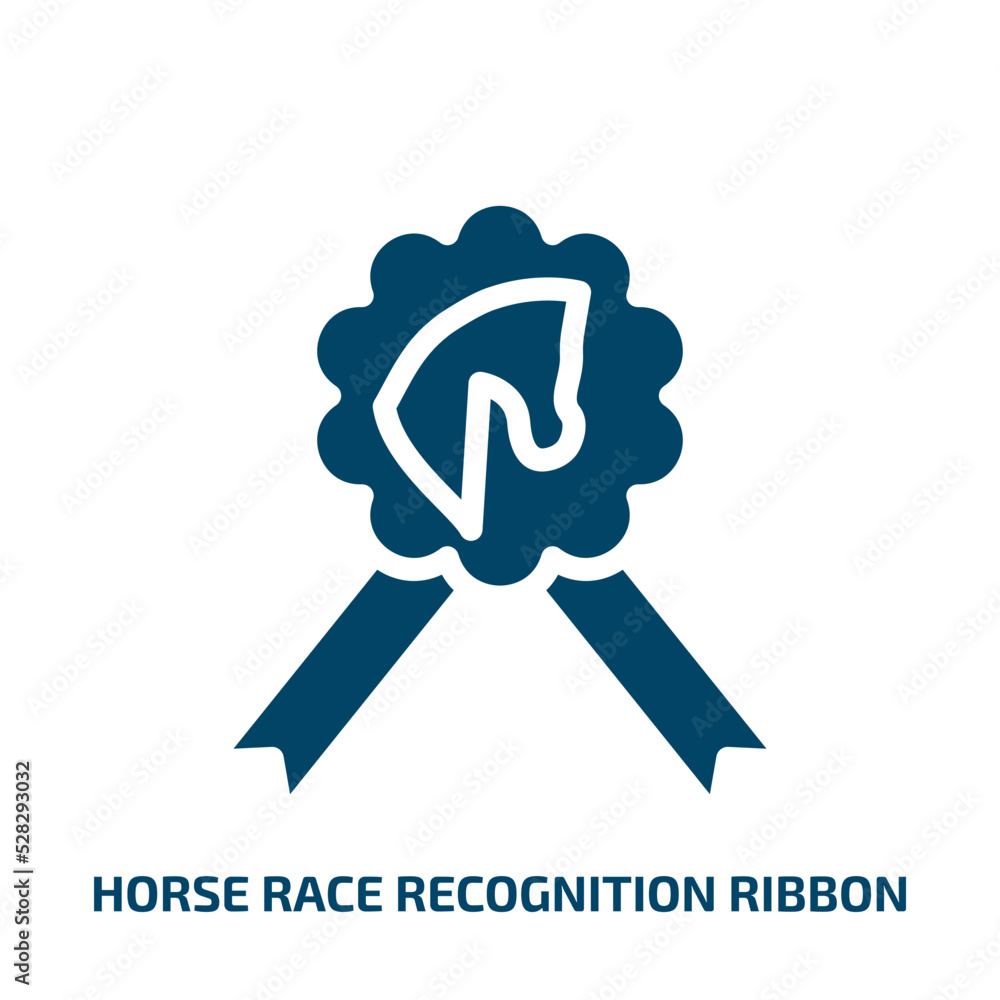 horse race recognition ribbon vector icon. horse race recognition