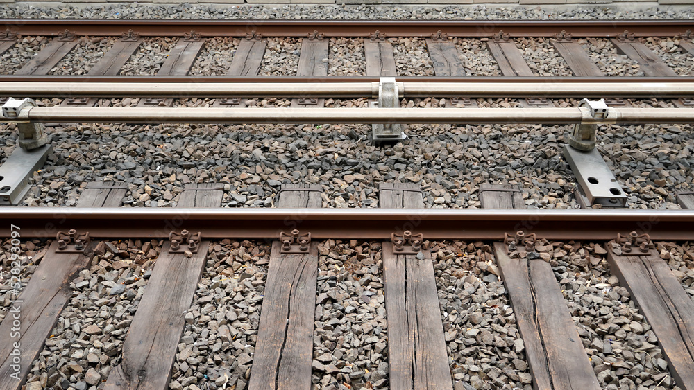 The railroad of a tram   