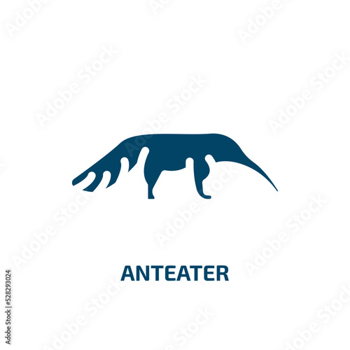 anteater vector icon. anteater, character, cute filled icons from flat animals concept. Isolated black glyph icon, vector illustration symbol element for web design and mobile apps