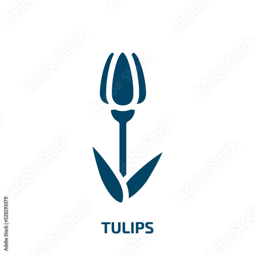 tulips vector icon. tulips, tulip, flower filled icons from flat nature lineal pack concept. Isolated black glyph icon, vector illustration symbol element for web design and mobile apps