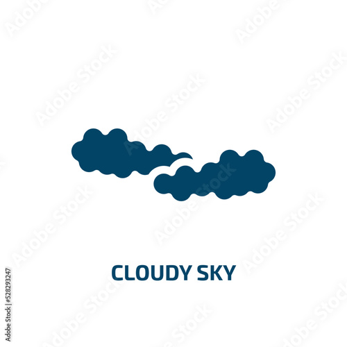 cloudy sky vector icon. cloudy sky, cloud, weather filled icons from flat poi nature concept. Isolated black glyph icon, vector illustration symbol element for web design and mobile apps