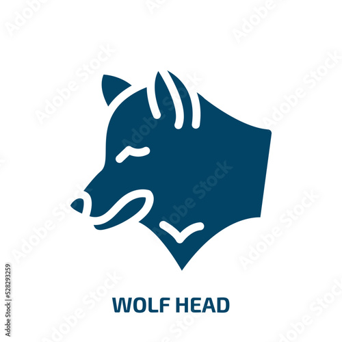 wolf head vector icon. wolf head, animal, head filled icons from flat fauna concept. Isolated black glyph icon, vector illustration symbol element for web design and mobile apps