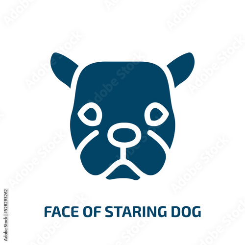face of staring dog vector icon. face of staring dog, face, animal filled icons from flat woof woof concept. Isolated black glyph icon, vector illustration symbol element for web design and mobile