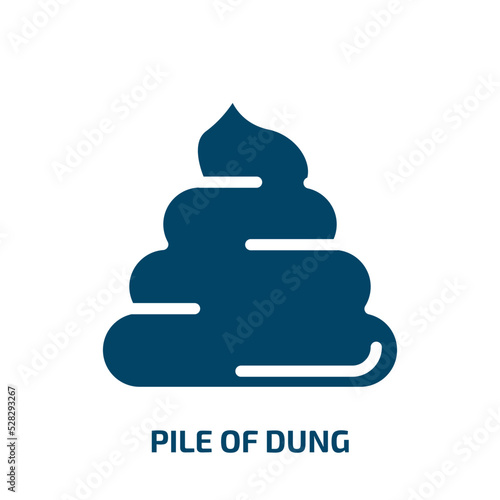 pile of dung vector icon. pile of dung, pile, dung filled icons from flat woof woof concept. Isolated black glyph icon, vector illustration symbol element for web design and mobile apps