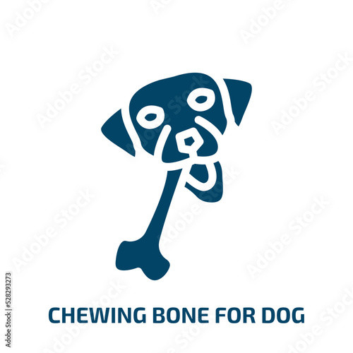 chewing bone for dog vector icon. chewing bone for dog, pet, puppy filled icons from flat woof woof concept. Isolated black glyph icon, vector illustration symbol element for web design and mobile