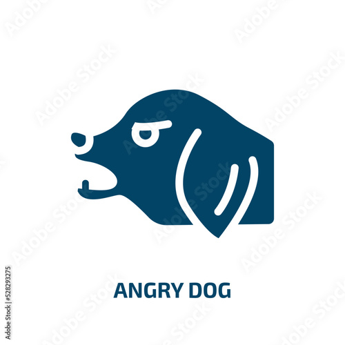 angry dog vector icon. angry dog, angry, dog filled icons from flat woof woof concept. Isolated black glyph icon, vector illustration symbol element for web design and mobile apps