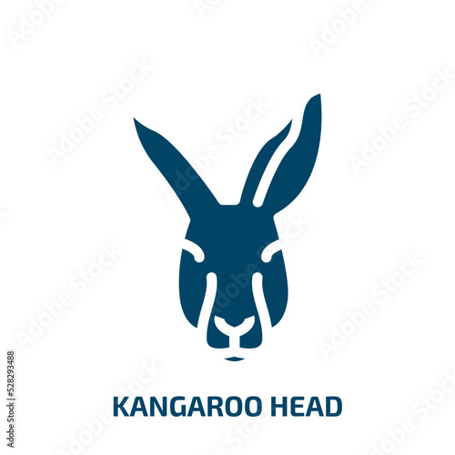 kangaroo head vector icon. kangaroo head, wild, kangaroo filled icons from flat fauna concept. Isolated black glyph icon, vector illustration symbol element for web design and mobile apps