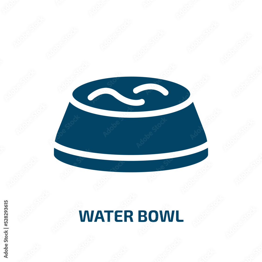 water bowl vector icon. water bowl, water, bowl filled icons from flat