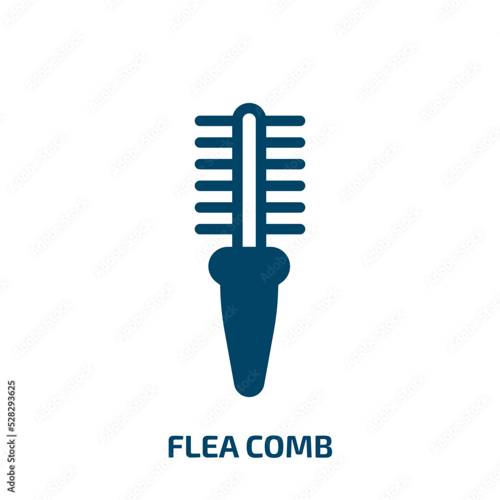 flea comb vector icon. flea comb, comb, pet filled icons from flat pet shop lineal concept. Isolated black glyph icon, vector illustration symbol element for web design and mobile apps flea comb vector icon. flea comb, comb, pet filled icons from flat pet shop lineal concept. Isolated black glyph icon, vector illustration symbol element for web design and mobile apps