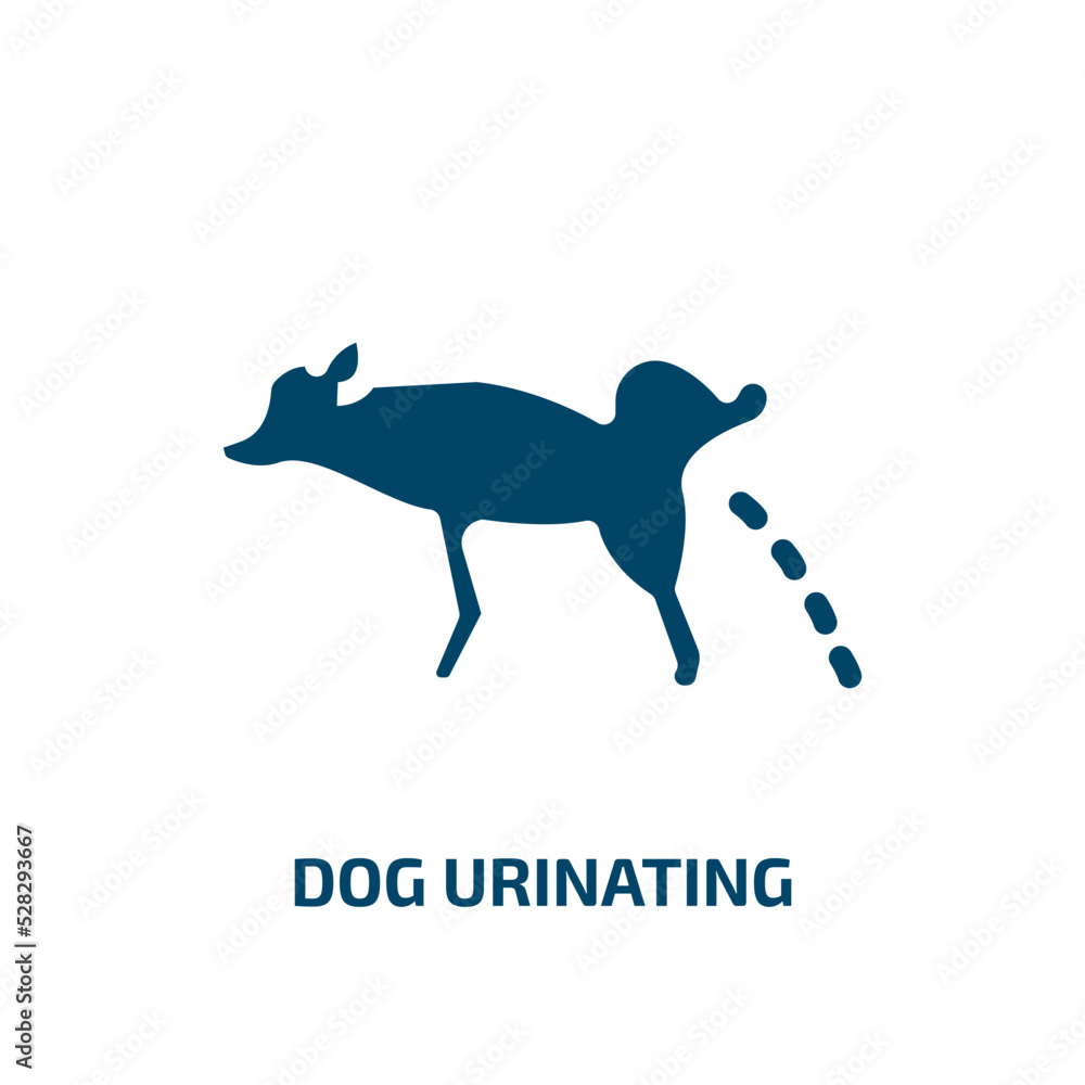 dog urinating vector icon. dog urinating, dog, pet filled icons from flat dog and training concept. Isolated black glyph icon, vector illustration symbol element for web design and mobile apps