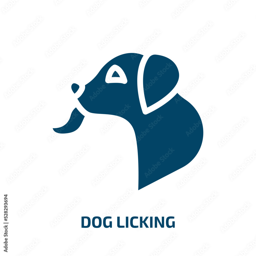dog licking vector icon. dog licking, domestic, pet filled icons from flat dog and training