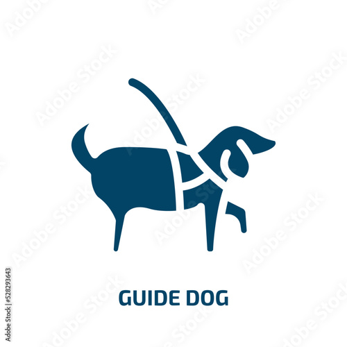 guide dog vector icon. guide dog  dog  character filled icons from flat dog and training concept. Isolated black glyph icon  vector illustration symbol element for web design and mobile apps