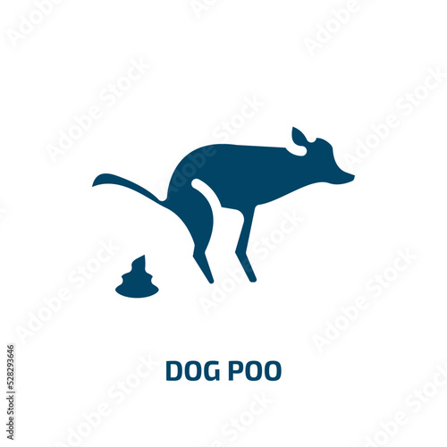 dog poo vector icon. dog poo, poo, excrement filled icons from flat dog and training concept. Isolated black glyph icon, vector illustration symbol element for web design and mobile apps